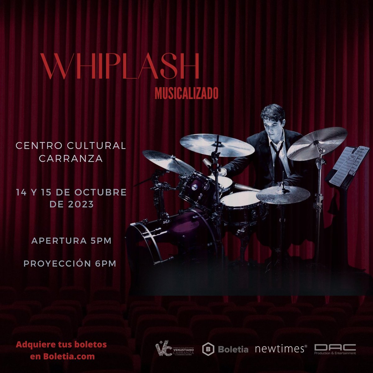 dac_proenter's tweet photo. Whiplash musicalizada en vivo 14 y 15 de octubre https://t.co/uM37b2Sgo6