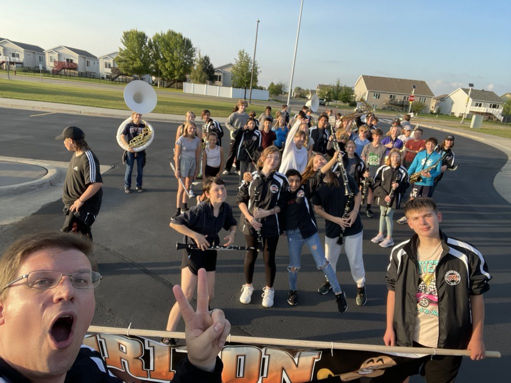 After some evening rehearsals on Monday and Tuesday, we are all set to rock your world! Come see your @HZNSpuds 8th grade and @MHSSpuds marching bands at the Homecoming Parade tomorrow at 4pm (weather permitting)!