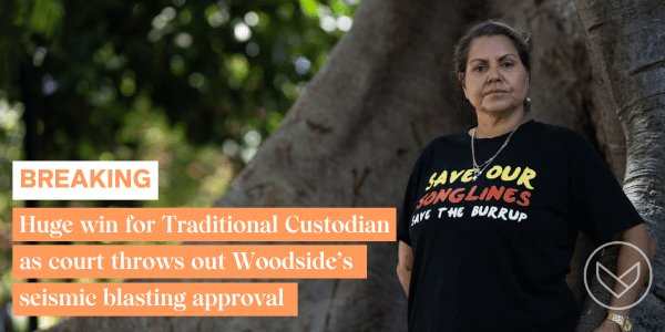 Today the approval for Woodside’s disastrous plan to seismic blast in whale habitat for its Scarborough Gas Project has been thrown out by the Federal Court!