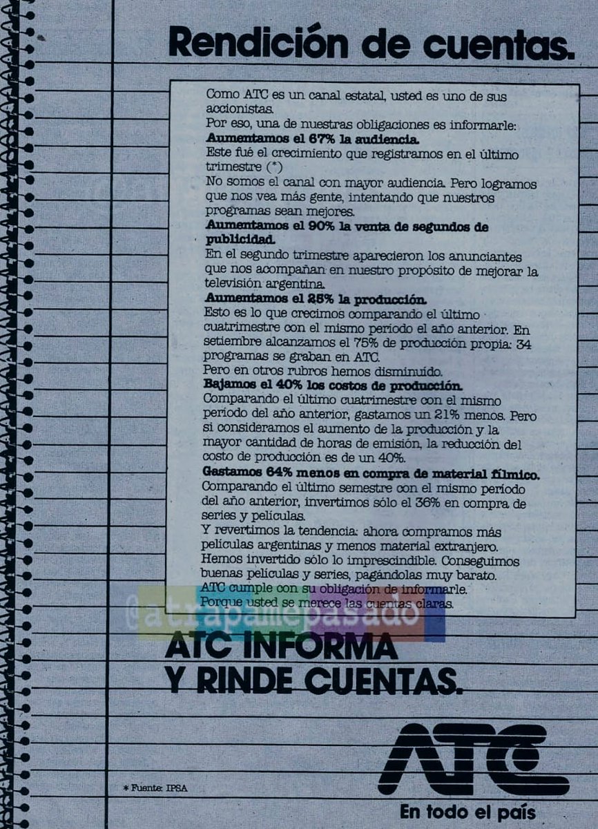 atrapamepasado's tweet photo. Este aviso en #RevistaHumor dice que soy accionista de ATC. Es por ello que tomaré algunas decisiones de programación: cuatro horas diarias para #Telejuegos y maratón de #MesaDeNoticias los fines de semana.
#En1985 #Hace38Años📺 https://t.co/hOhnYMg5h8