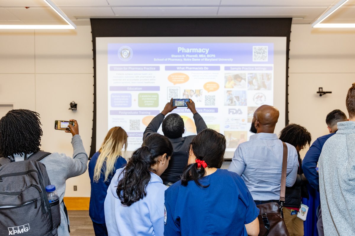 JHUNursing's tweet photo. This week, Students from #JHSON, @JohnsHopkinsSPH, @HopkinsMedicine, and @NotreDameofMD met for a Interprofessional Education social. over 2 nights, students got together for some networking, good food, and good fun! #IPECollaborative #JHU_NDM #IPE https://t.co/BSRKhhW3bX