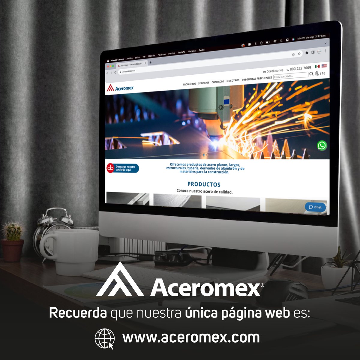 Contamos con una página web oficial en la que pueden conocer la gran variedad de productos que manejamos.Visítala para saber todo lo que hacemos en Aceromex. ⚙📈

Ten cuidado y verifica que seamos nosotros “aceromex.com”. ✅