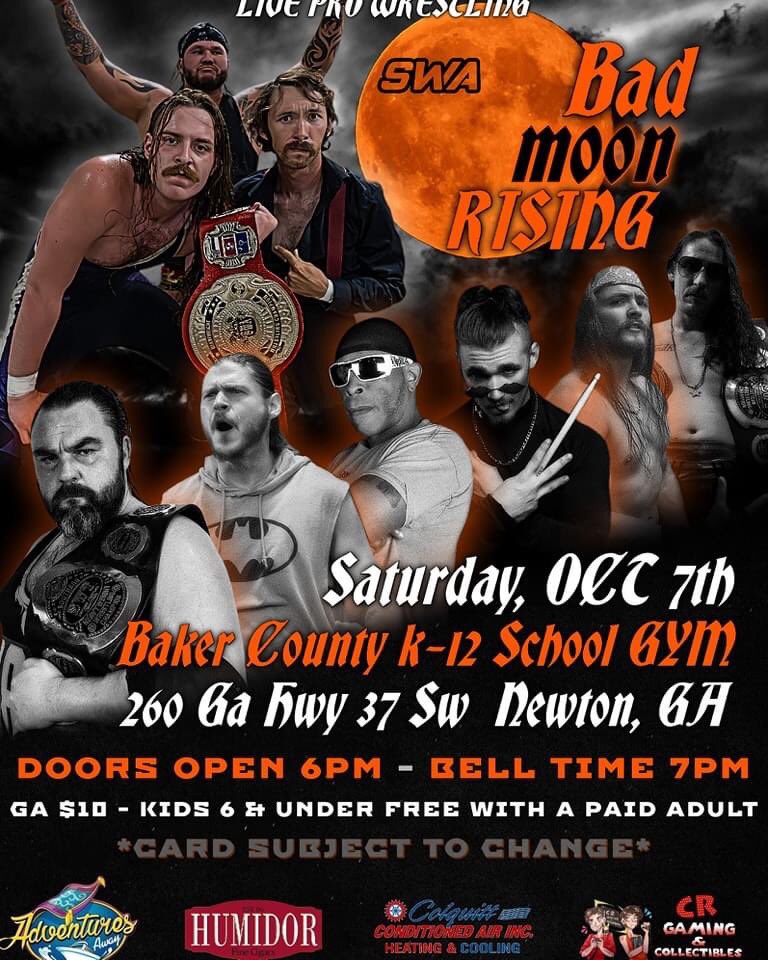 daxprowrestler's tweet photo. Bad Mood Rising, Oct 7th in Baker County Georgia!  Come see the AIWF SWT Southern Heavyweight Champion in action!  #bosshosstime #theDocOnTheClock #DaxtheAxe

@SWASoutheastern https://t.co/AoaxcxBOt4