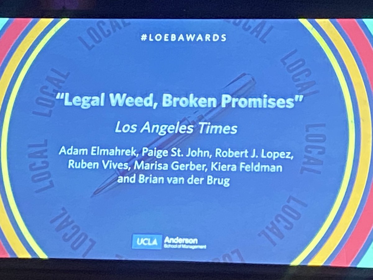 Congrats to LA Times for first award of night in local category for @LoebAwards