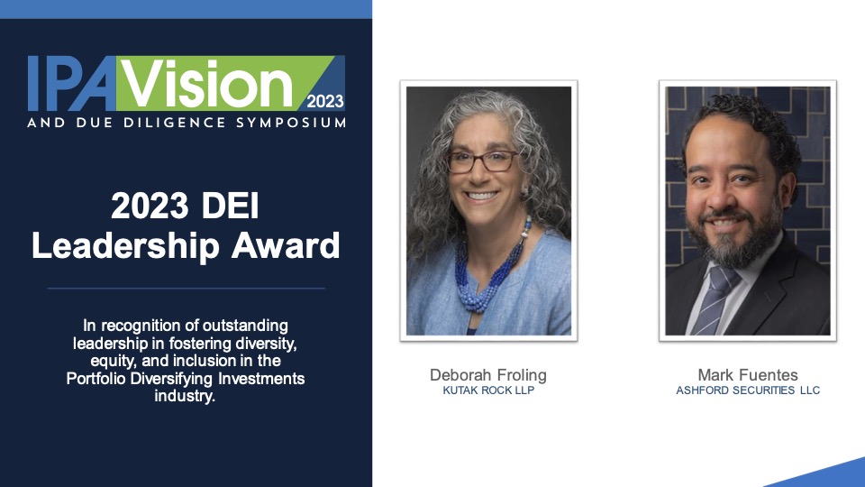 portfolioalts's tweet image. Last week at IPAVision, we announced the recipients of the 2023 DEI Leadership Award, the 2023 Lifetime Achievement Award, and the 2023 Outstanding Service Awards. Congratulations to all of our honorees for their outstanding achievements!