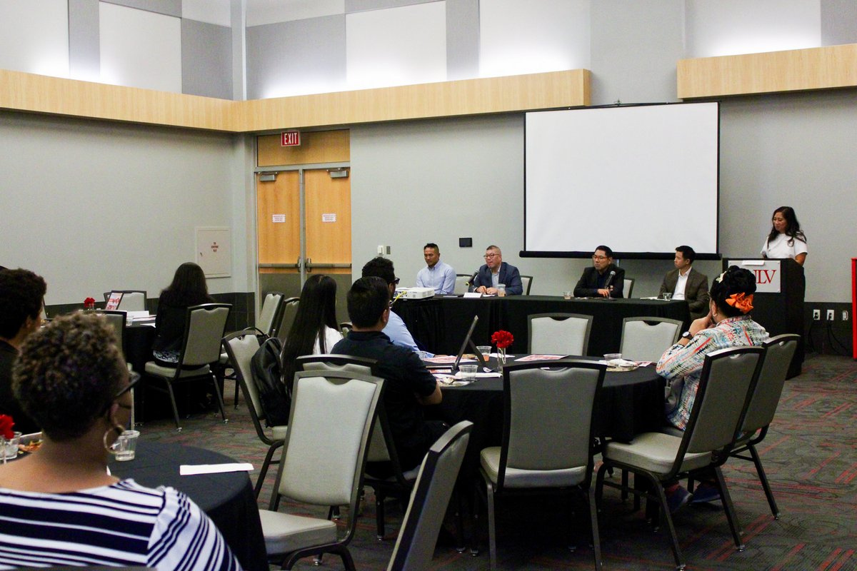 UNLVTheCenter's tweet photo. 🎉 Last night, we celebrated 16 years since the creation of the #AANAPISI designation along with @UNLV_MSISC! The celebration included a dinner, resource fair, and panel. Thank you to all our special guests and everyone who attended. 
#AANAPISIWeek #UNLV https://t.co/byzrRwRlNh