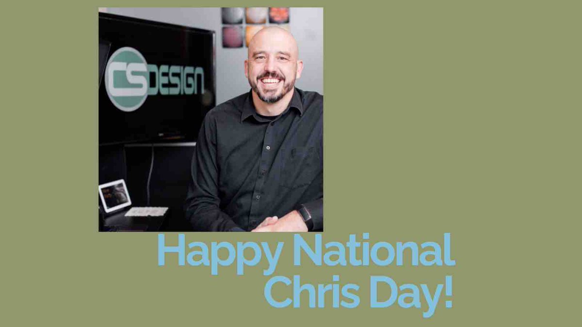 CSDesignOnline's tweet photo. Fun fact: National Chris Day is a real holiday! Happy National Chris Day to our very own.

#chris #design #webdesign https://t.co/VqrK5TUUDK