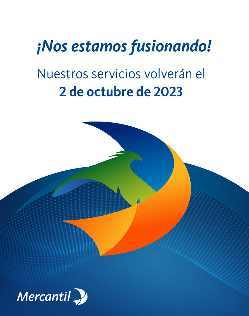 Mercantilbanpa's tweet photo. ¡Buenas noticias!
¡Nos estamos fusionando¡
#MercantilBanco #CapitalBank #Fusion #Mercantil #Panama #28deSeptiembre https://t.co/Ud2zBO3yBf
