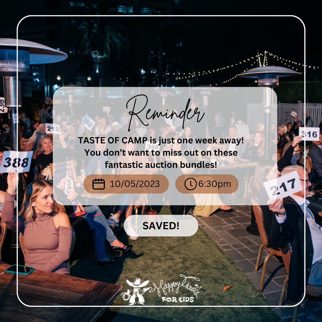 Going ONCE, going TWICE, SOLD! AUCTION PREVIEW! At Taste of Camp, you can win big with our incredible lineup of auction items. Thanks to our donors, partners, and most prominent supporters who generously donated these fantastic items.