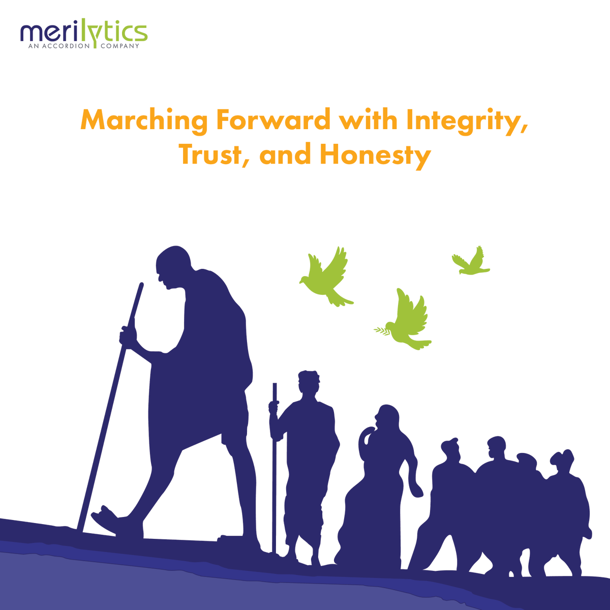 merilytics's tweet photo. On this Gandhi Jayanti, we honor Mahatma Gandhi, whose principles of truth &amp; honesty resonate with our core value of Integrity. We celebrate this day strengthening our commitment to Integrity as a guiding light on our path to be the most trusted analytics partner for our clients. https://t.co/M9nCAPLHqz