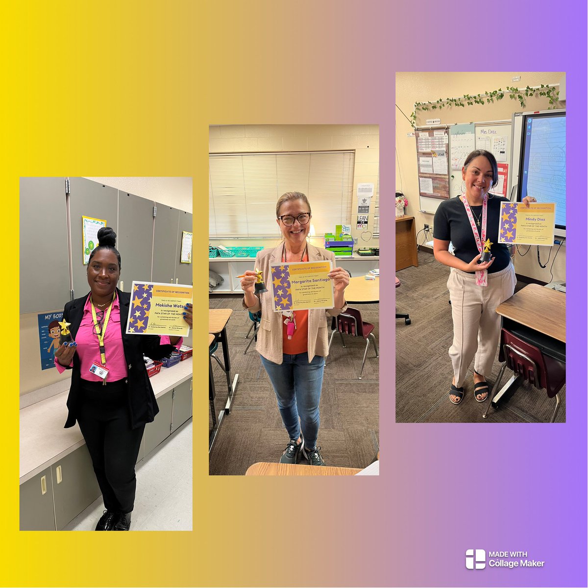 DosKimberley's tweet photo. Congrats 🎉 to Ms. Watson, Ms. M Santiago, & Ms. Diaz for being nominated for September Greatness Awards! These three definitely have a positive impact on our campus! We are proud they were selected by their peers for this recognition!! @PAFA_STARS @SDOCElemEd #SDOCGoodtoGreat https://t.co/N3FS9HbUW2