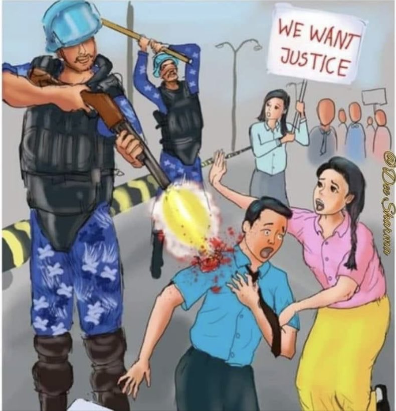 An artist real time depiction of the excessive use of force by security forces against students who were protesting against killing of two Manipuri students #Linthoingambi #Hemanjit ⁦<a href="/UNICEFIndia/">UNICEF India</a>⁩ ⁦<a href="/India_NHRC/">NHRC India</a>⁩ ⁦<a href="/childreninwar/">Children and Armed Conflict 📍 #ProveItMatters</a>⁩ ⁦<a href="/children/">Children International</a>⁩ ⁦<a href="/UNESCO/">UNESCO 🏛️ #Education #Sciences #Culture 🇺🇳</a>⁩