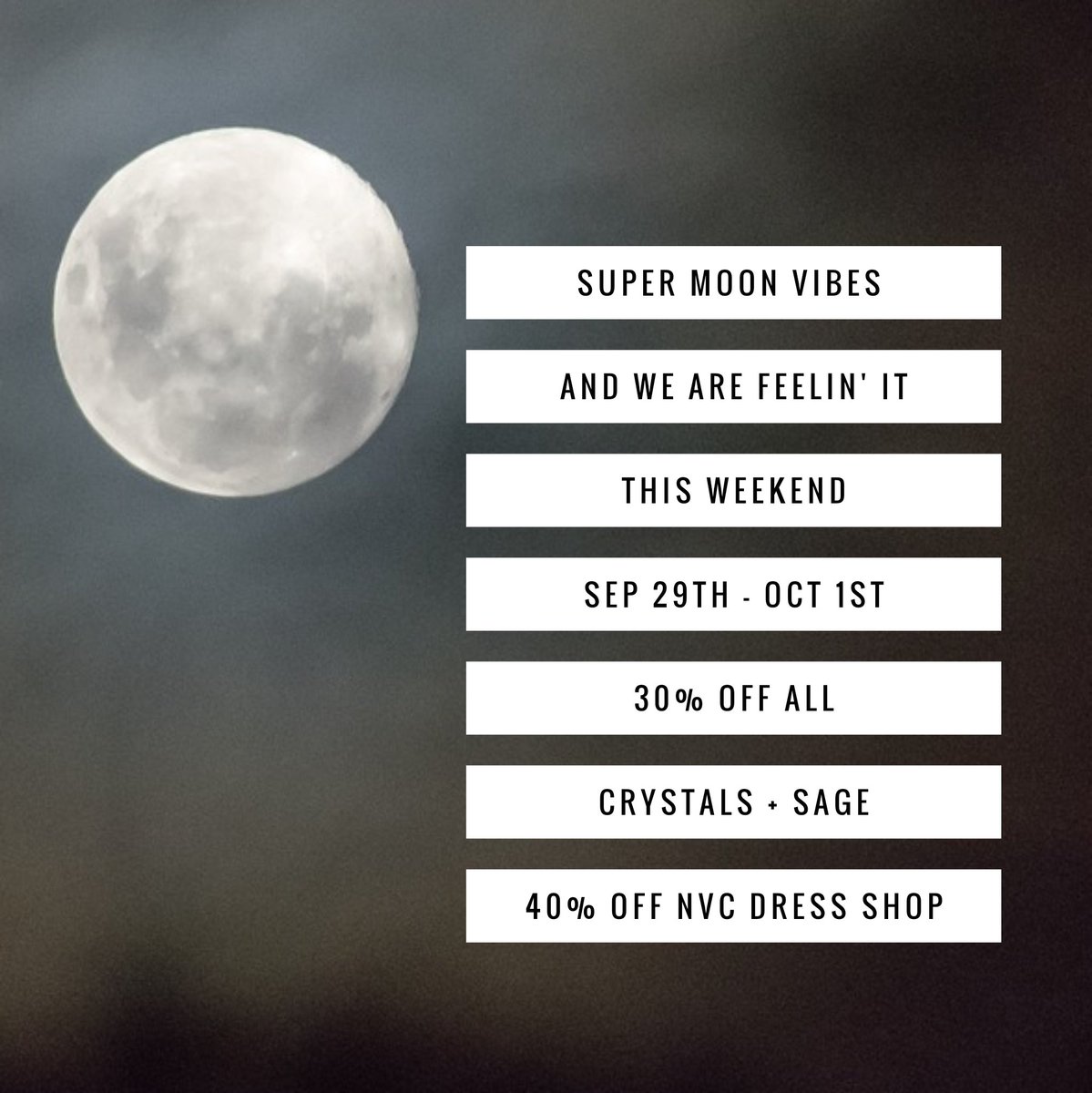 msNashty's tweet photo. dancin' under the cosmic spotlight, charged my crystals, and all while wearin' my glamtastic new dress......
you're welcome for your weekend plans.......
super moon vibes.....
30% off the Crystal Shop
AND 
40% off NVC Dress Shop
#behindtheyellowdoor #supermoon #fullmoonvibes #vin https://t.co/usla4tOTO3