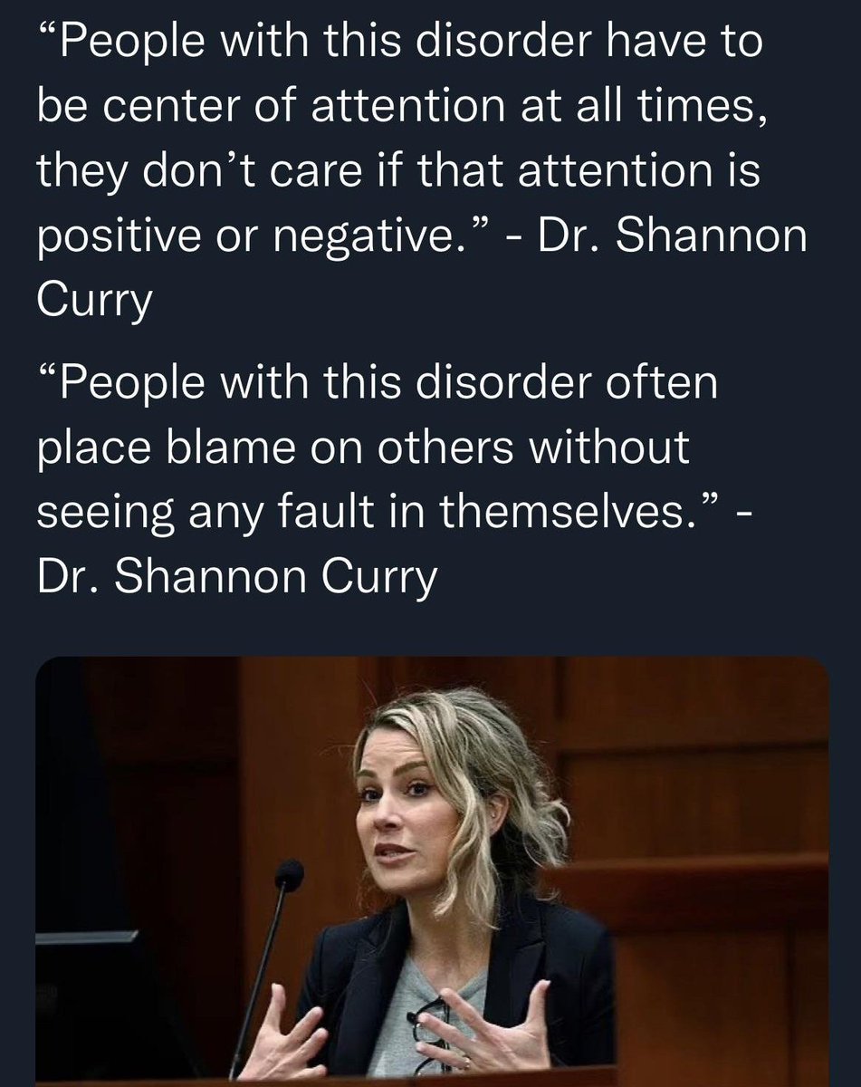 Dr. Curry sure was accurate. This describes Mother Dearest to T. I wonder how many victims she has left in her wake. 🤔💭
#AmberHeardIsToxic #AmberHeardIsAnAbuser #DrCurryWasRight