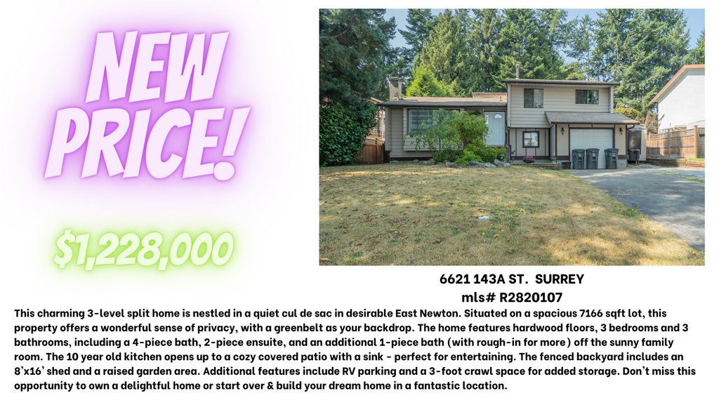 IT'S BACK WITH A GREAT NEW PRICE!!

#surreyrealestate #abbotsford #langley #mission #chilliwack #cityofsurrey #buy #sell #buyersagent #sellersagent #fraservalley #wheretolive #fraservalleyrealtor #listwithme  #sellwithme #buywithme