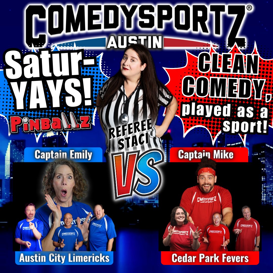 💯It's comedy, played as a sport! TICKETS: ComedySportzAustin.com/TICKETS

Reserved your seats right now, then come ready to laugh! Come hungry, too!