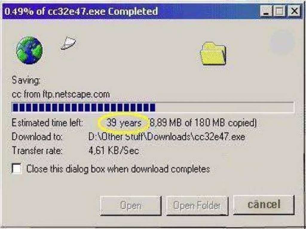 Downloading a file in 1999. What was it?