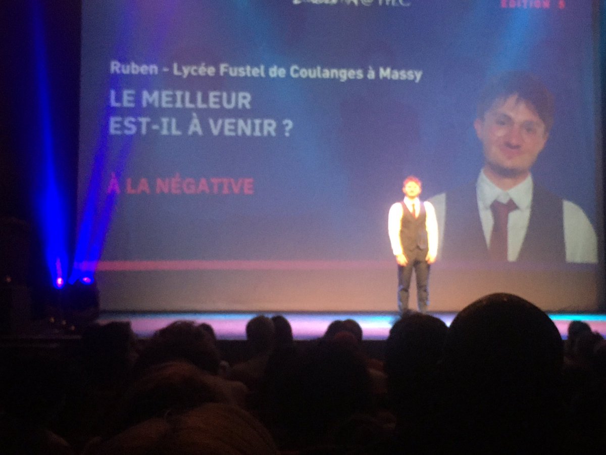 Finale nationale Eloquentia@HEC à la Cigale.  Ruben en PCSI à Blaise Pascal ! Une prestation remarquable ! Et en plus, il cite Christophe !