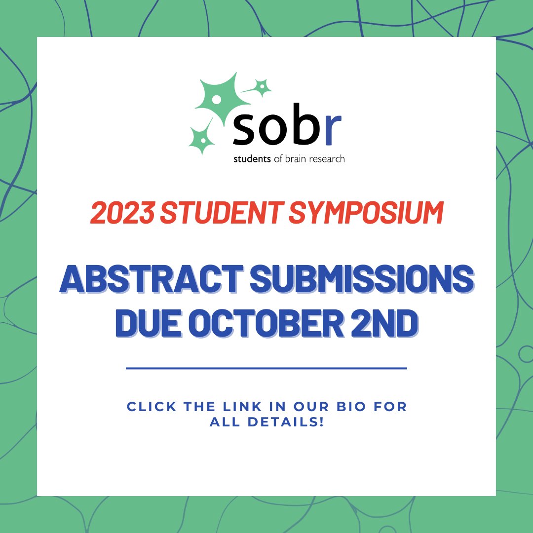 We can't wait to hear all about your research! Remember to submit your abstract for the 2023 Student Symposium by this Monday, 2nd October. Hit the link in our bio 👏🧠