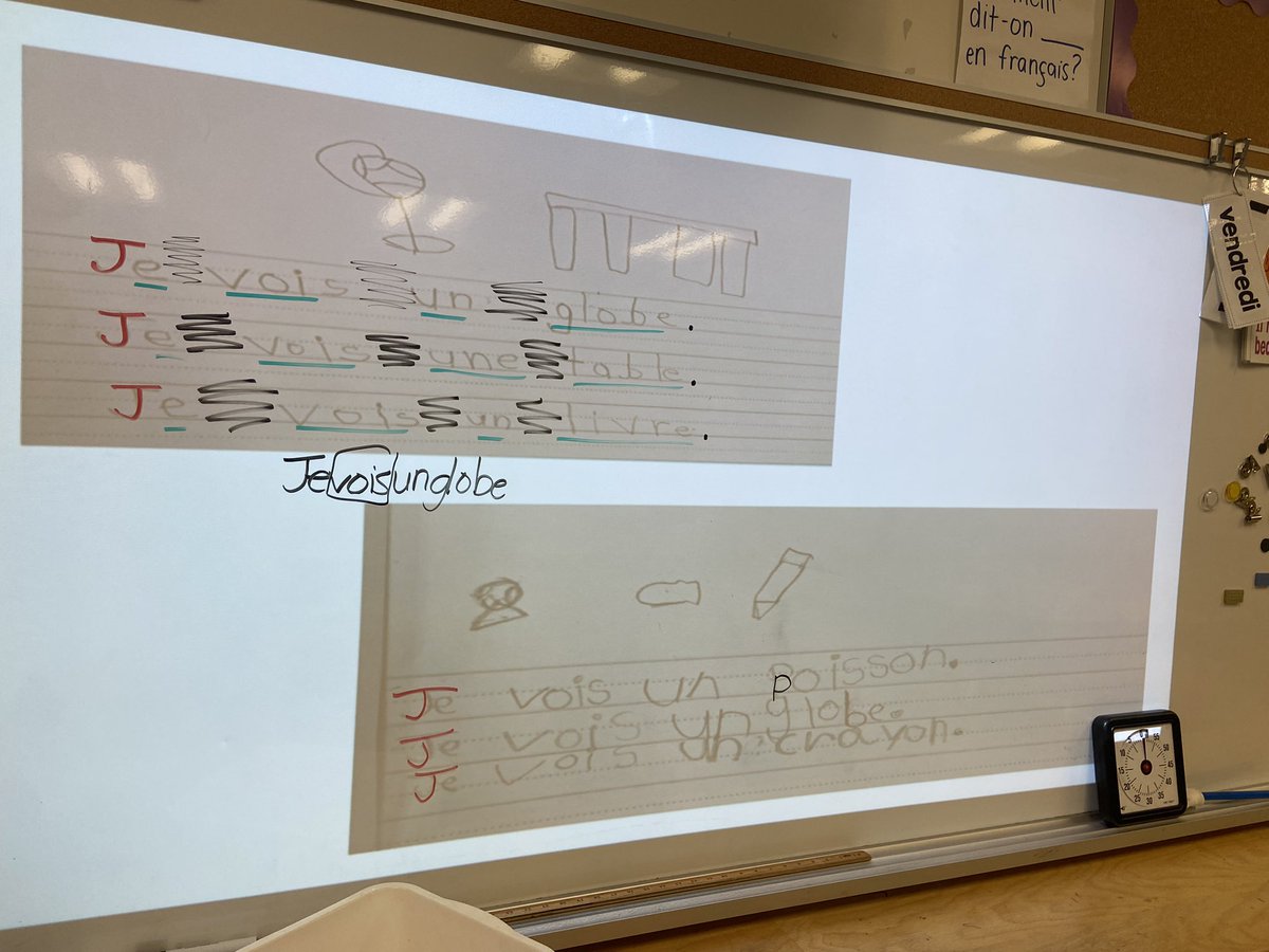We’re learning classroom vocab while we learn what a sentence is. Teaching grammar + conventions in context of student writing makes the 💡 go off! Why do we capitalize? Use periods? Have spaces between words? Grade 1s amped up their writing after this lesson! <a href="/KanataHighlands/">KanataHighlands</a>