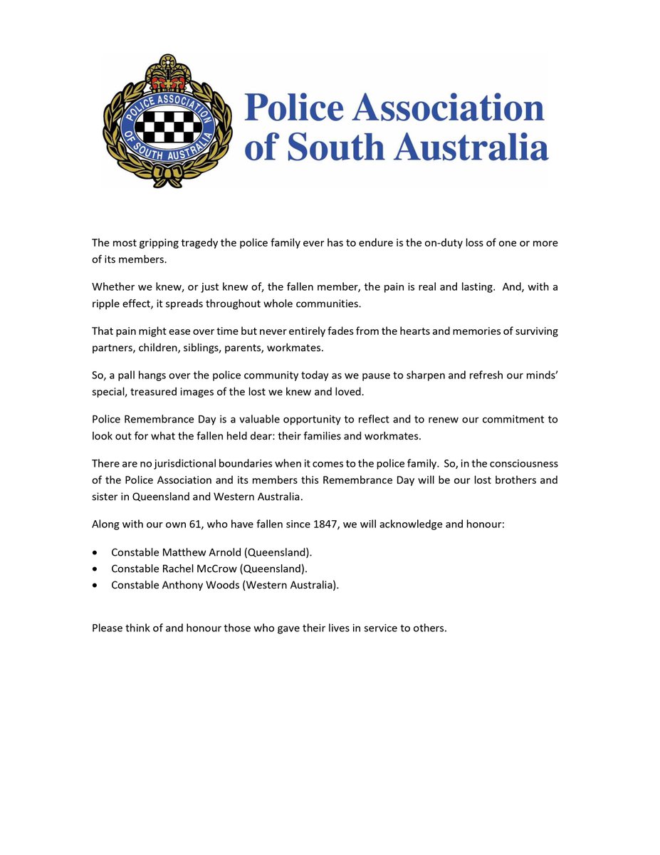 Police Association of South Australia (@pasouthaus) on Twitter photo 