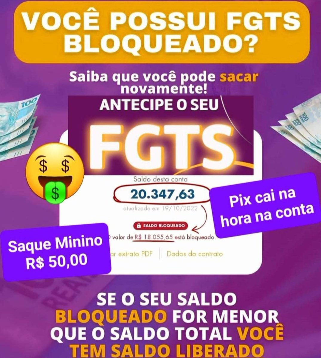 Alberto71305955's tweet photo. @todos *Saque FGTS  a patir de R$ 50,00* - INTERESSADOS ENTRAR NO WHATSSAP https://t.co/izbwyHEnmy ou https://t.co/Sq0XhMRUnJ https://t.co/q6RP1593OO