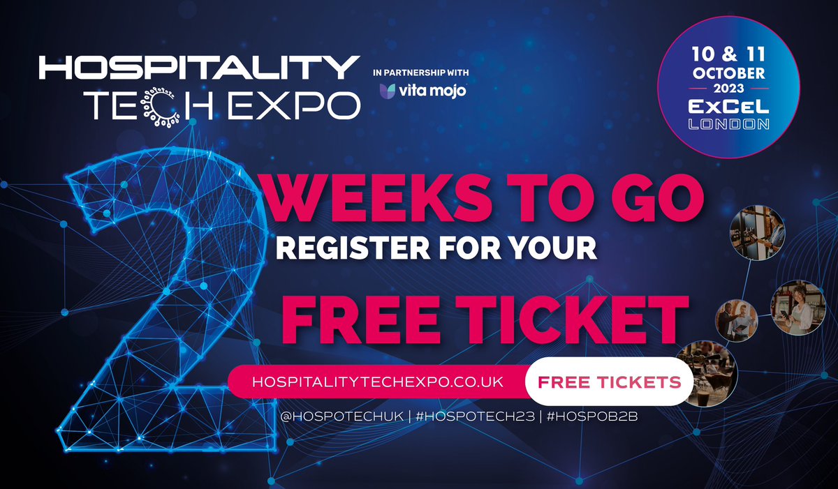 🕑🕓 The clock is ticking! Do you have your free ticket to come to see us on 10-11 Oct @hospotechuk yet?

If not, get it here 👉 bit.ly/3LzZczw

We’ll be at stand F72 so come say hi 👋 & learn about the benefits + how to accept #Bitcoin payments 

#HOSPOTECH23 #HOSPOB2B