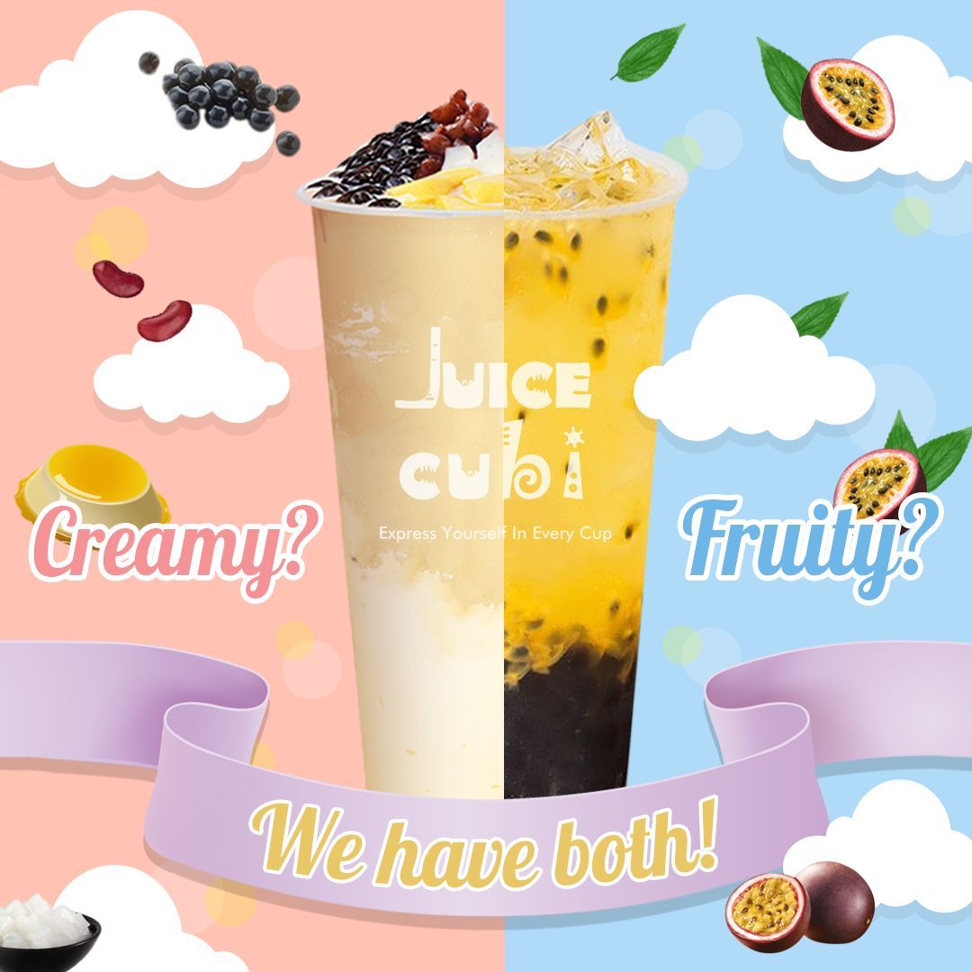 juicecubiph's tweet photo. Rather fruity or rather creamy? 😋 We have something for everyone's tastebuds! Drop by our store today!😍☀️

#JuiceCubi #JuiceCubiPH #ExpressYourselfinEveryCup https://t.co/yZlaZ7PJP2