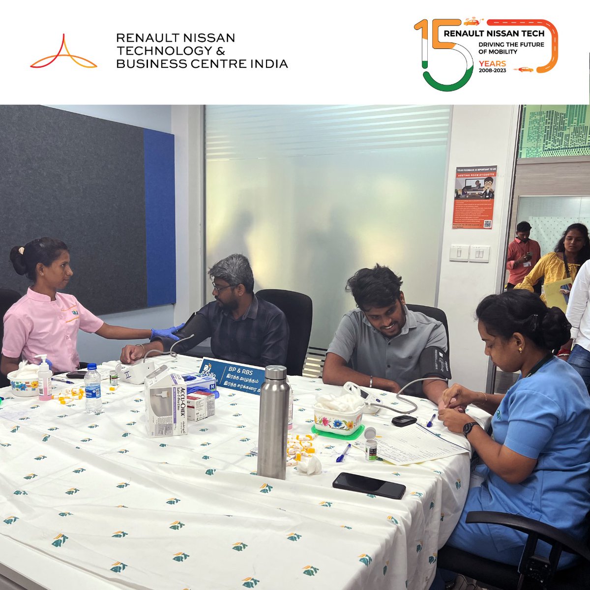 officialRNTBCI's tweet photo. #RenaultNissanTech organized a week-long health-camp for the physical #wellbeing of #employees with the support of our #healthpartner. Over 1000 employees got an opportunity to do a health-check, consult with the doctors, examine the #wellnessofheart through an ECG. https://t.co/PQm7ngPi3d