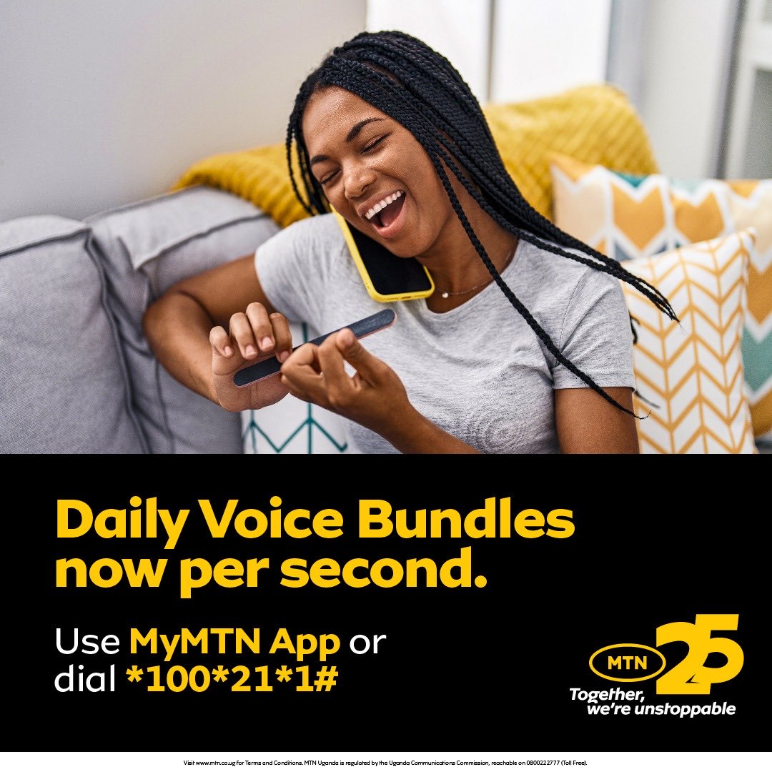 Meanwhile, @mtnug is now allowing it's customers to enjoy each second of their daily bundles.
To try out this new feature, dial *100*21*1# or use #MyMTN App to activate.
#MTNVoiceBundles
#TogetherWeAreUnstoppable