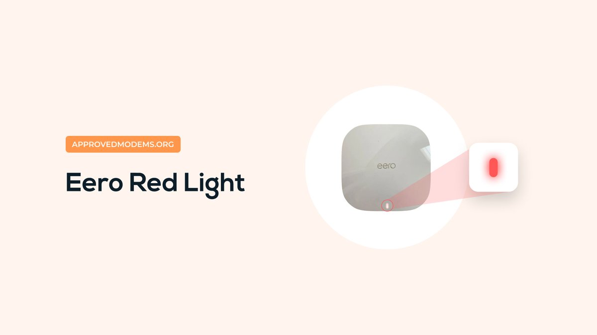 ApprovedModems_'s tweet photo. The red light on @geteero mesh WiFi indicates that it can’t connect to the internet and is currently offline. This can happen due to the internet being down or ISP under maintenance, or the cable connections between mesh nodes, modem, or ONT being loose or damaged. https://t.co/5jjaub4kGJ