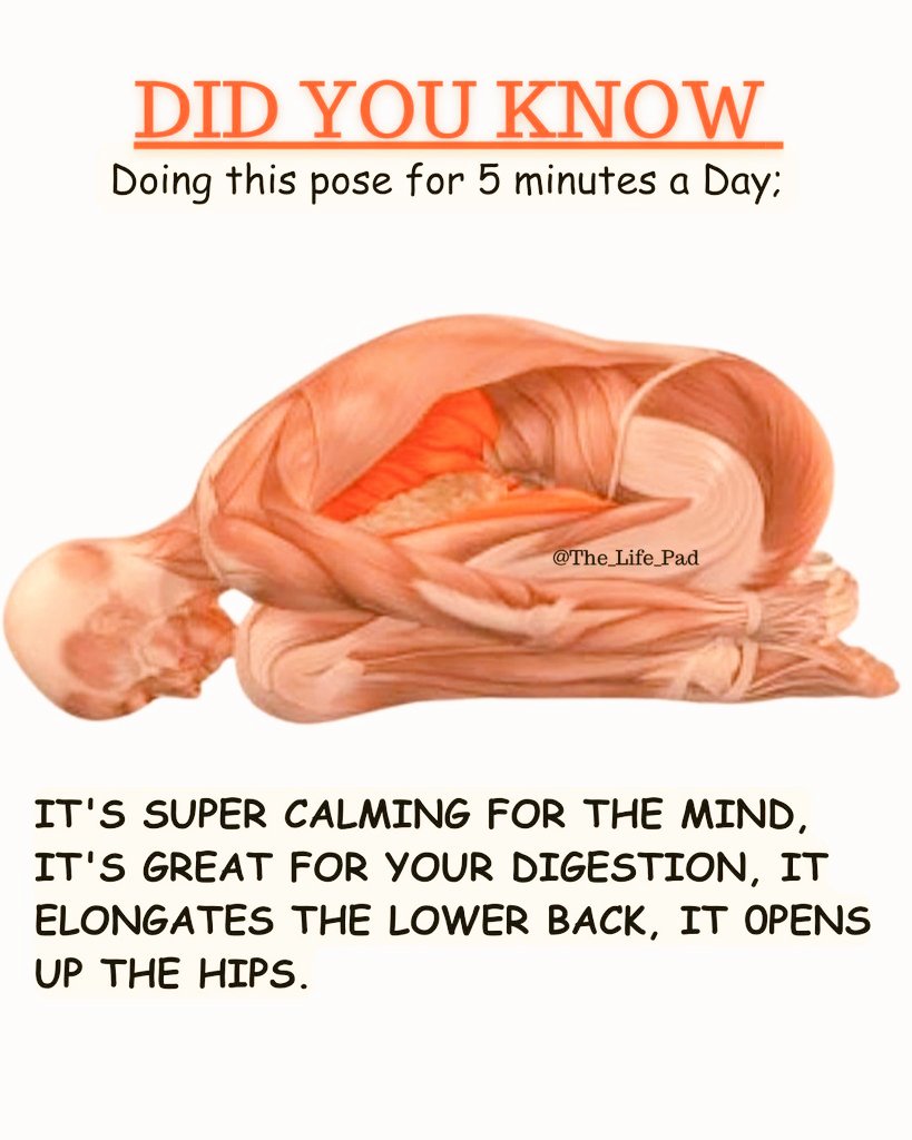 The_Life_Pad's tweet photo. 9 poses with numerous benefits!

1. Helps for Super calming the mind and great for digestion https://t.co/JCYZUNK4Et