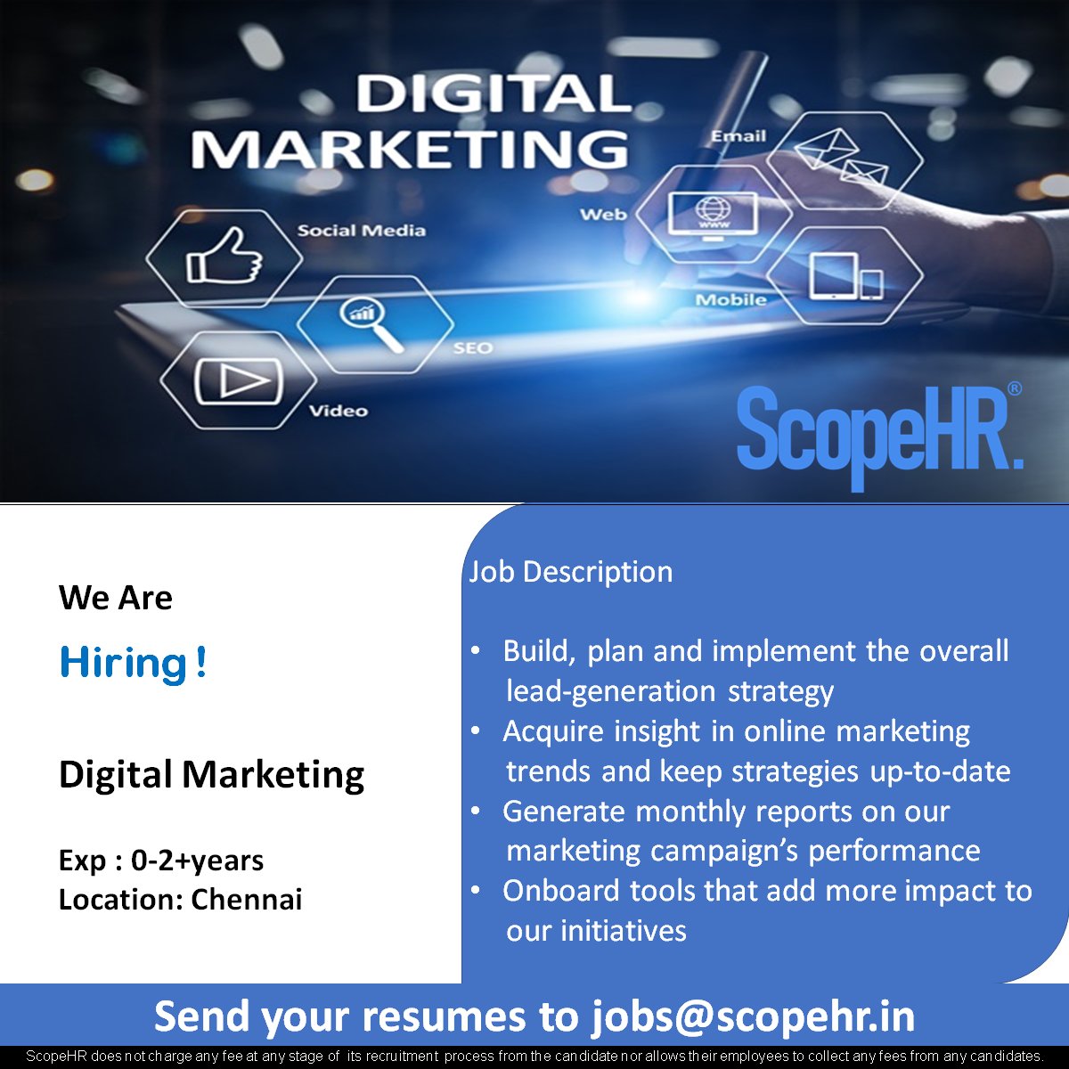 JOB ALERT!

#ITjobs #nonitjobs #jobs #jobbedin  #chennai #scopehrservices #scopejobs #scopehrjobs #Scopehrconsultancy
#Scopehrconsultant #scopehrjob #jobbed #HRconsultancy #HRconsultant #HR #ScopeHR  #manager

scopehr.in / scopehrconsultancy.com