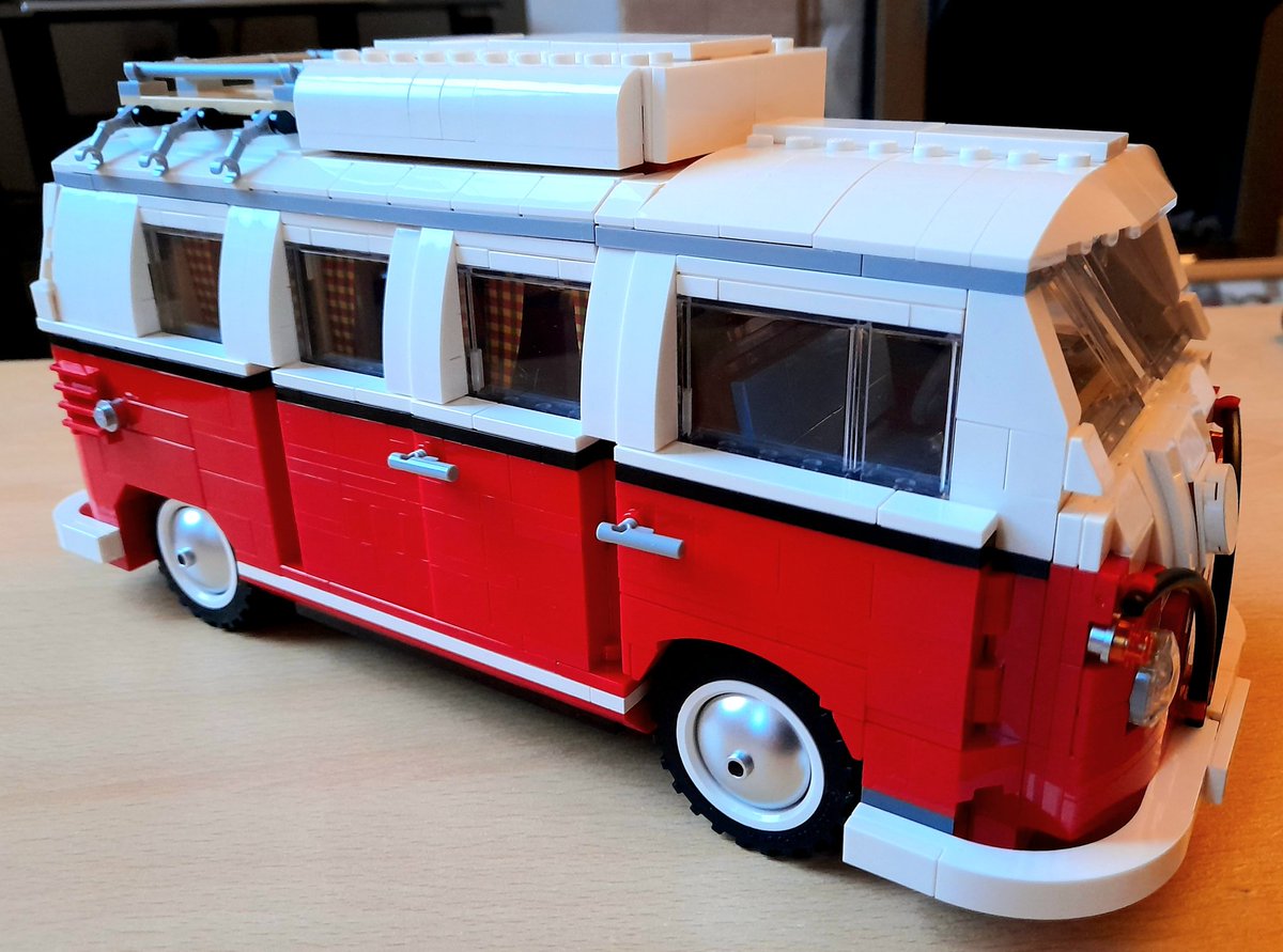 RogerMaybank's tweet photo. Finally got the chance to build this lego classic, the VW Camper Van and what an absolute delight. The interior details are wonderful and there are some clever building techniques. Huge thanks go to @RuthJHayes and the Twit Twoo exchange for making it happen. #lego #Afolwacs https://t.co/4ux0CSVkki