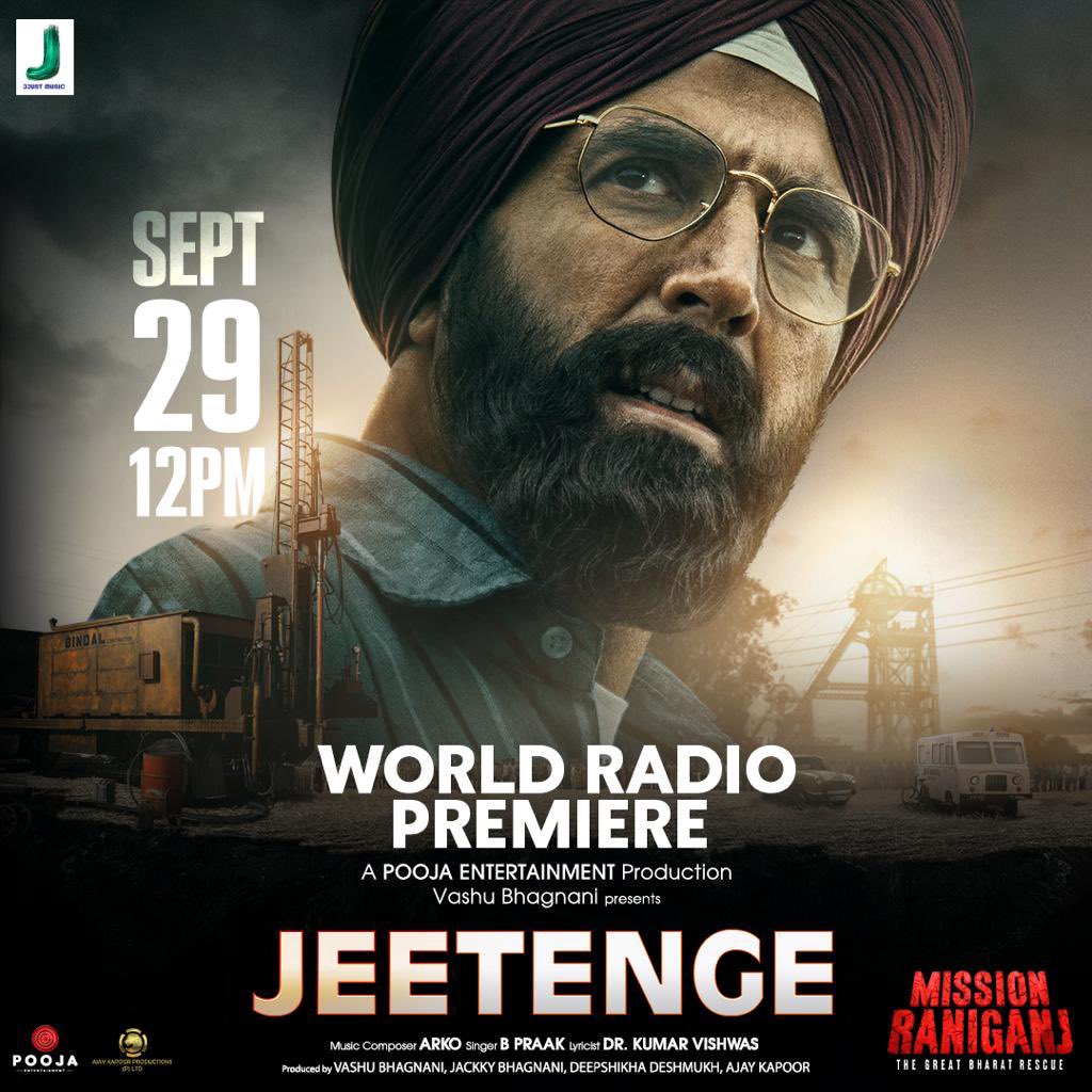 Hum Jeetenge jab saare desh ka dil ek saath dhadkega 🇮🇳 World Radio Premiere at 12PM, today. Watch the story of Bharat’s true hero with #MissionRaniganj in cinemas on 6th October!