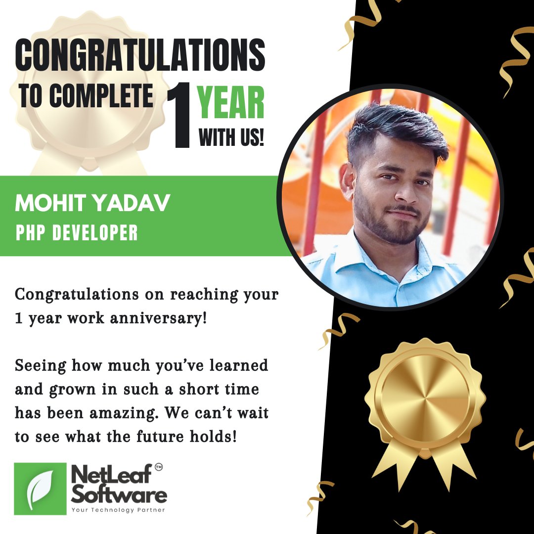 NetleafS's tweet photo. Congratulations on completing one year here successfully. Happy 1st work anniversary to you. https://t.co/ZPj5N8HMkv