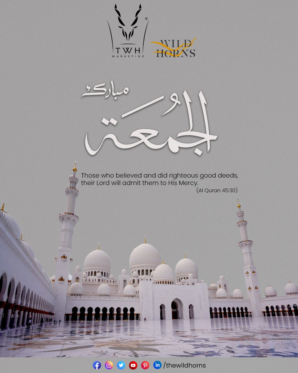 TheWildHorns's tweet photo. Those who believed and did righteous good deeds, their Lord will admit them to His Mercy. 

[Al Quran 45:30]

Jummah Mubarak!

#thewildhorns #JummahMubarak https://t.co/nIQeta7mlV