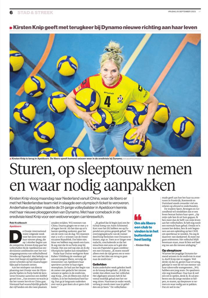 DraismaDynamod1's tweet photo. Mooi artikel over onze nieuwe teamgenoot Kirsten in de @de_stentor.
βGeknipt voor rol als mentor van talentvolle teamgenotenβ
@kirstenknip @Stentorsport_AP #nevobo #volleybal #eredivisievolleybal https://t.co/6OqBej9p7f