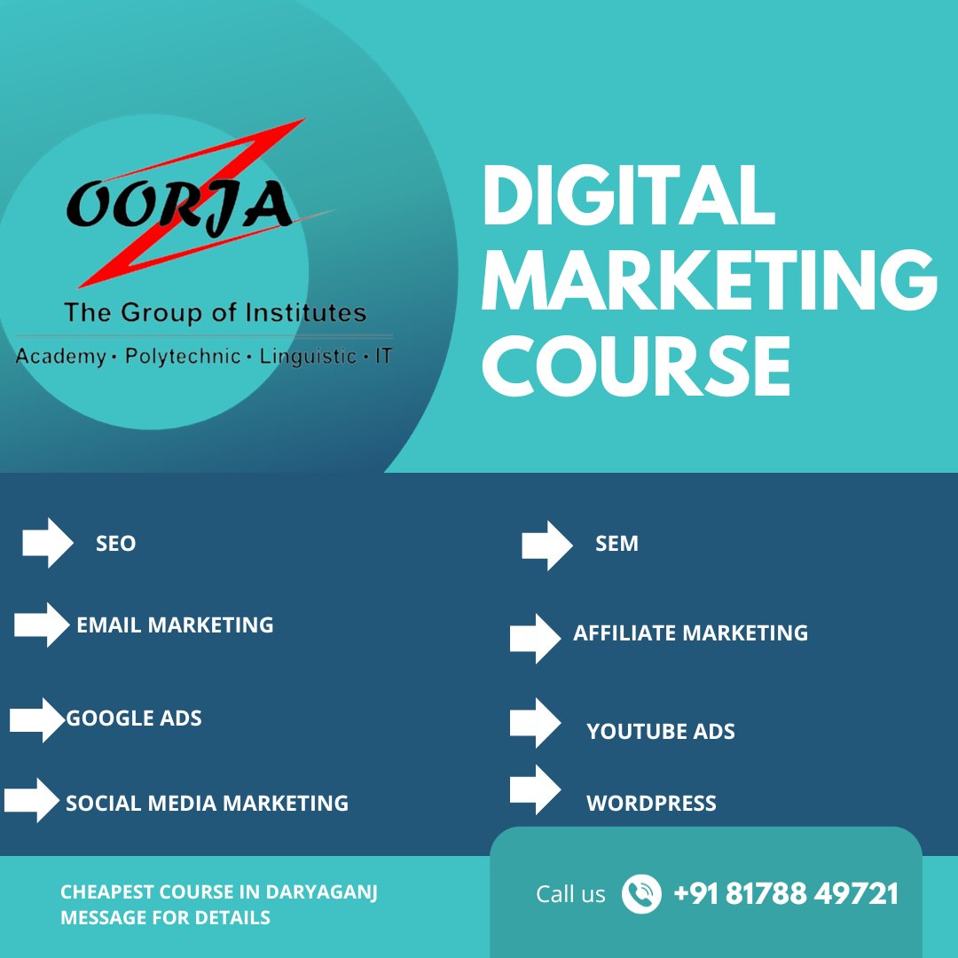 OorjaInstitute's tweet photo. π§π»βπ Join Now Oorja Group of Institute for the Best digital marketing Course in Daryaganj, Delhi.
#oorjagroupofinstitute #oorjainstitute #daryaganj #tally #tallycourse #tallycoursedaryaganj #tallycourses #tallycoursenearme #tallyclass #tallyclasses #DigitalMarketing https://t.co/cKhPD1X3gQ