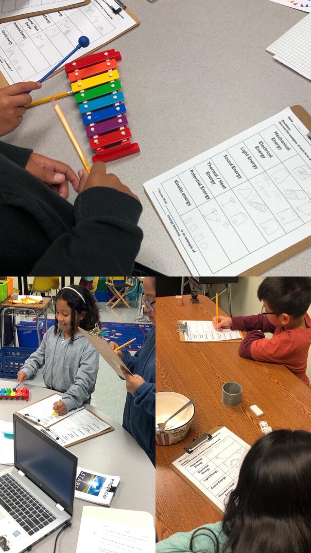 Exploring, identifying and recording forms of energy today. 🔌⚡️ 🥁💡🔥#fifthgradescience #esol #mlls #esl #accessiblecontent @SCESStars #shineon