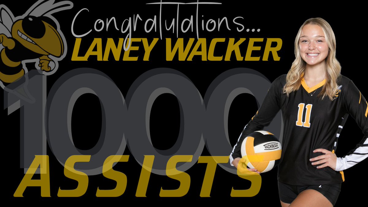 Congratulations to Yellowjacket Senior, Laney Wacker, for eclipsing the 1000 Career Assist mark in tonight's volleyball match against Pelican Rapids!