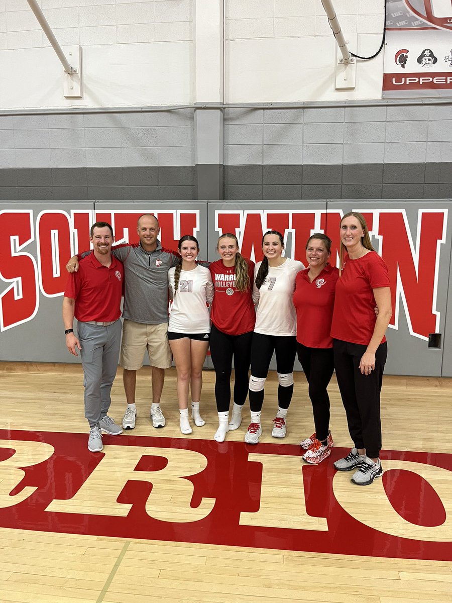 Celebrating our seniors with a W. Warriors pick up sweep over Postville by scores of 25-12, 25-12, and 25-15. Thanks Avery, Katrina, Rachel and parents for all your dedication to the program. We look forward to keeping this season going with you.