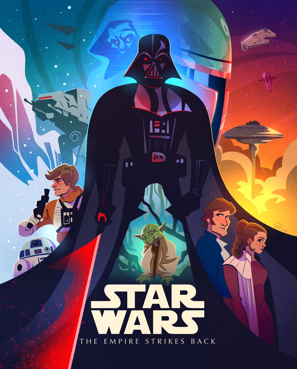 Lyle_Cruse's tweet image. Star Wars Episode V The Empire Strikes Back is the best sequel! 

I loved making this one all about Vader and the Empire.

#StarWars #DarthVader #fanart @starwars