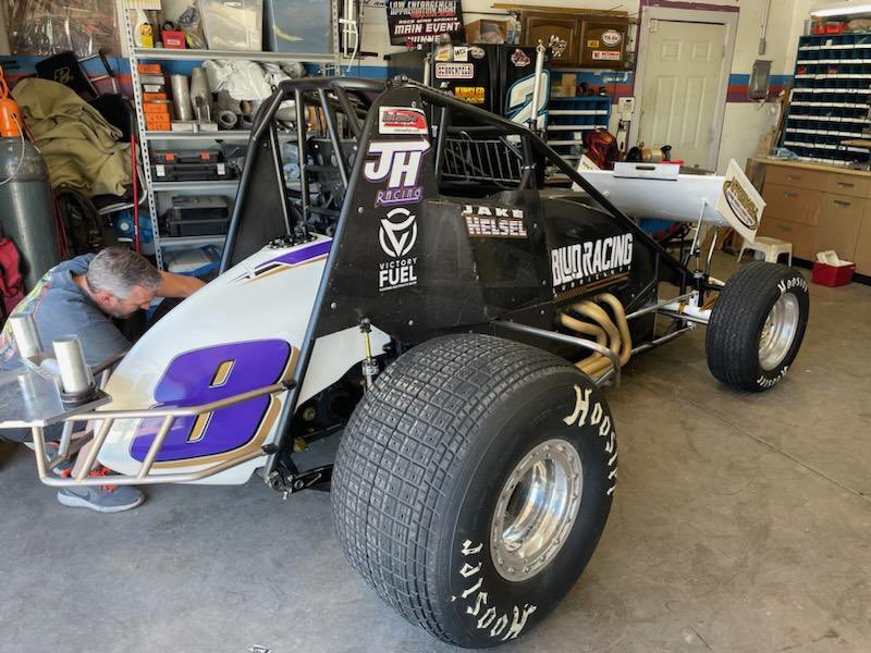 Team getting the 8 car ready for Saturday night ASCS Southwest wing sprint action! #teamocho with driver @44jakehelsel racing at <a href="/CARaceway/">Central AZ Raceway</a>.  <a href="/Bullet8/">Bob Ream Jr.</a> <a href="/JWTC20/">Jon Clements</a> <a href="/Drink_Victory/">Victory Fuel</a> <a href="/bludlubricants/">Blud Lubricants</a>