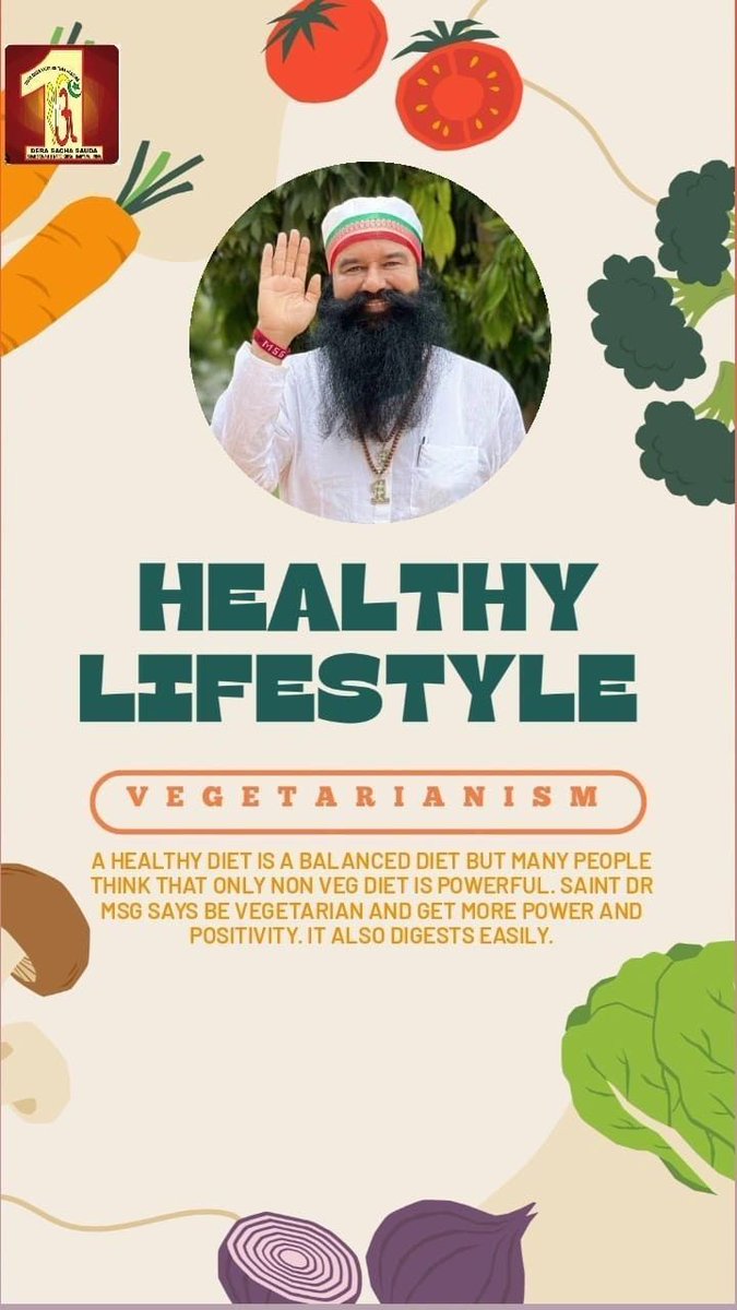 its_Shivani__'s tweet photo. Adopt vegetarianism for Healthy Body &amp; Mind. Because Non-Vegetarian foods increase Blood Pressure,weaken the Digestive System, increase Cholesterol &amp; Obesity therefore Saint Gurmeet Ram Rahim Ji spread awareness about benefits of vegetarian food. 
#VegVsNonVeg 
#FridayFitness https://t.co/ZMlNel0NKZ