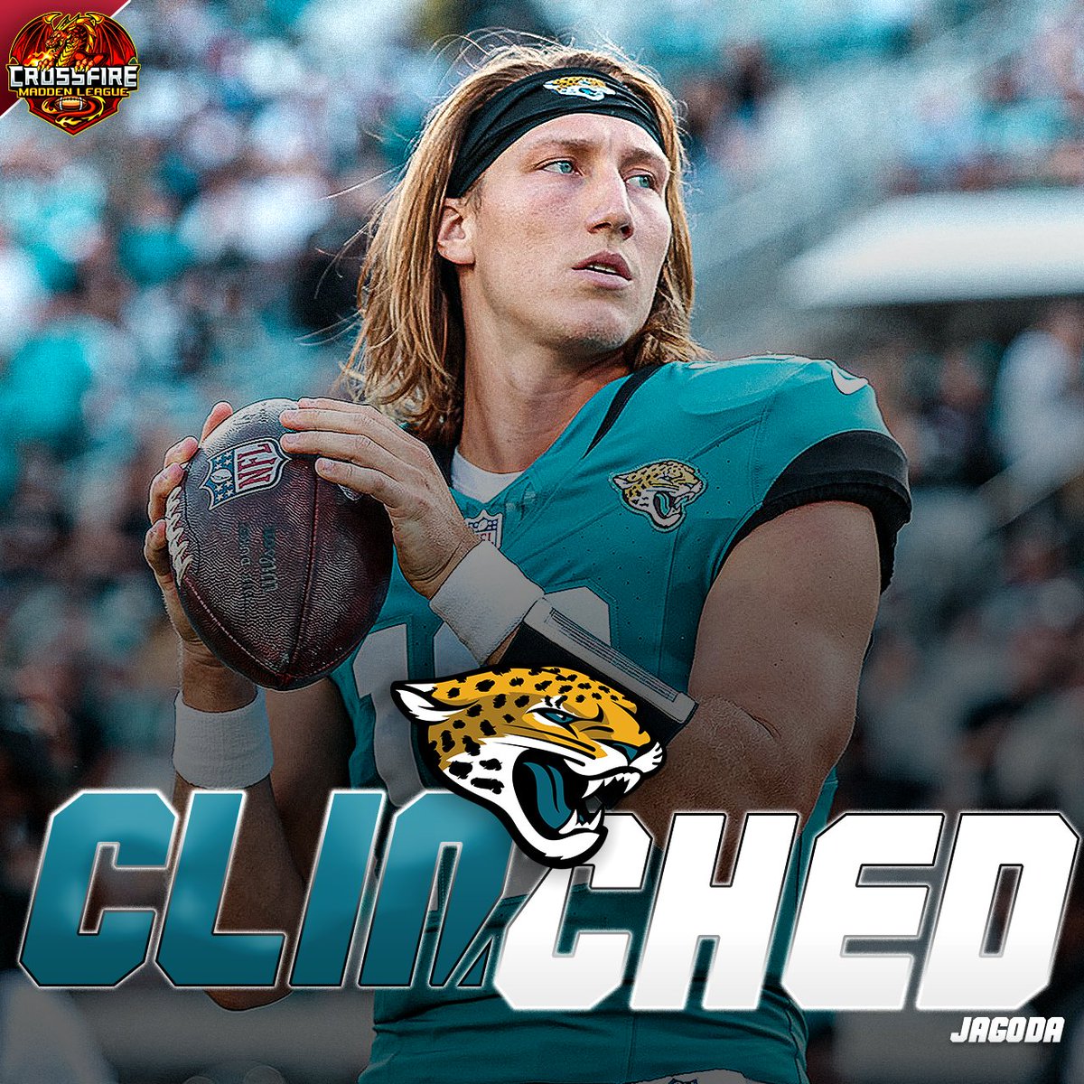 CrossfireLG #CrossfireSZN (@crossfirelg) on Twitter photo Jaguars have officially CLINCHED the playoffs in Crossfire!
#FranchiseNation // #Madden24 #leaguecrawler <a href="/EAMaddenNFL/">Madden NFL 26</a> <a href="/NeonSportz/">NeonSportz</a> <a href="/FixCFM/">Team Fix</a> Jaguars have officially CLINCHED the playoffs in Crossfire!
#FranchiseNation // #Madden24 #leaguecrawler <a href="/EAMaddenNFL/">Madden NFL 26</a> <a href="/NeonSportz/">NeonSportz</a> <a href="/FixCFM/">Team Fix</a>