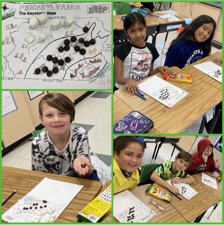 Miss_Garland_4's tweet photo. This week 4th grade learned about PA Regions and landforms. @HanStElem #ediblelandforms #EARPA https://t.co/32FH6fM20Z