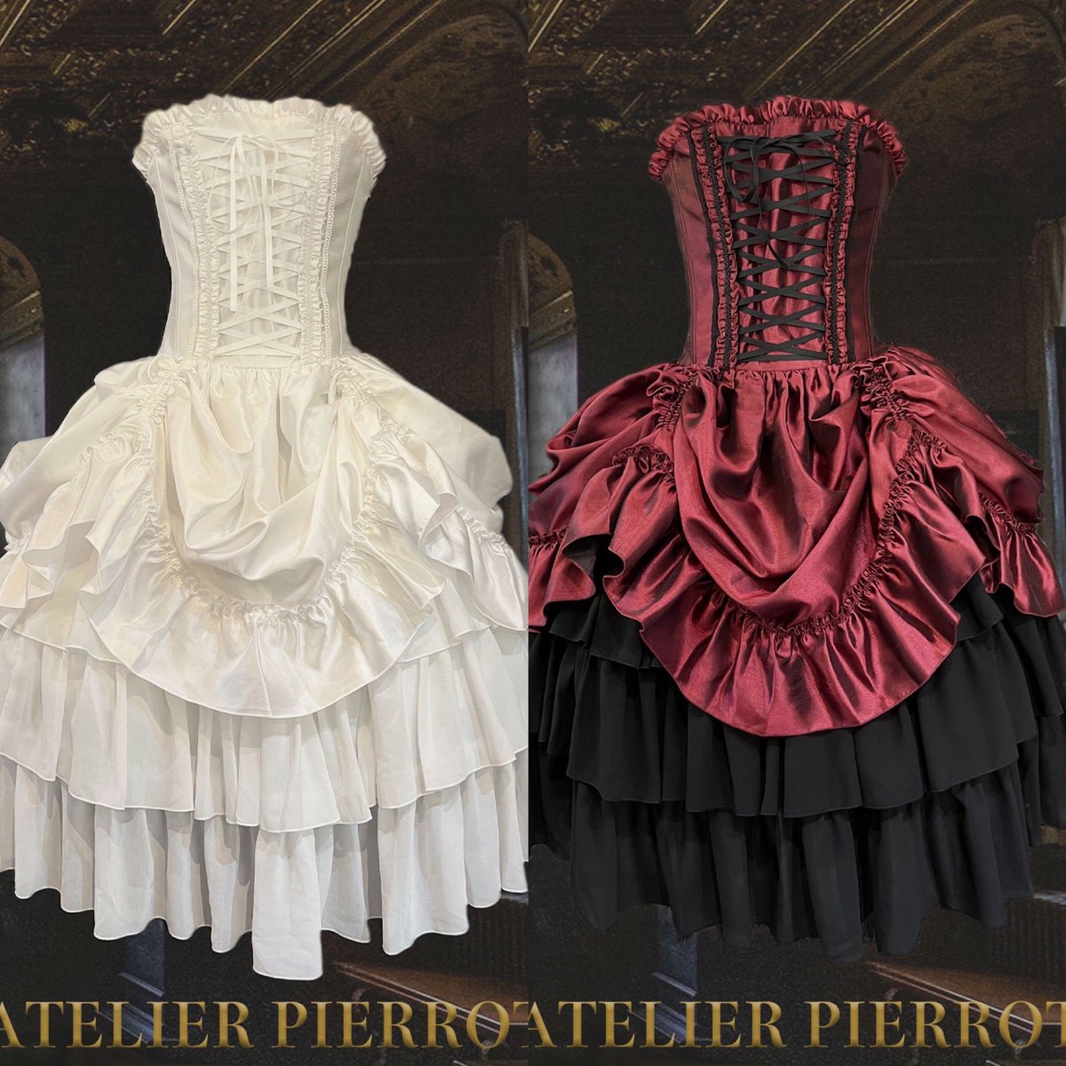 🌹新作情報🌹 ⁡ 【ATELIER PIERROT】 Bustle Corset Dress White