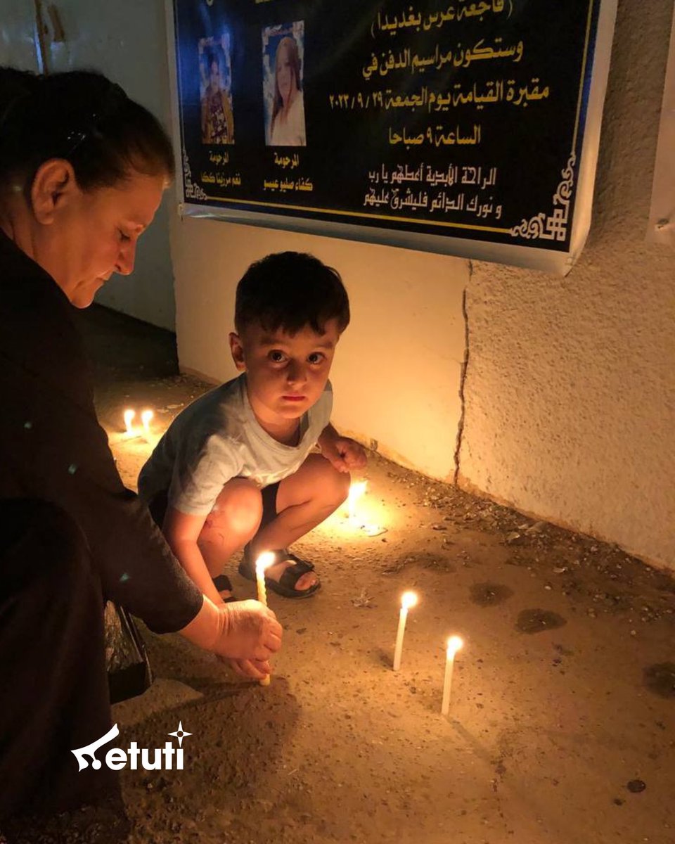 SavinaDawood's tweet photo. Instead of a bedtime story, tonight our children are going to light candles for their parents, family, &amp; friends and tell their stories of love &amp; fire in the beautiful town of #Baghdede #Nineveh #Bakhdida 
Photos from @etuti_institute https://t.co/qiV0JCer16