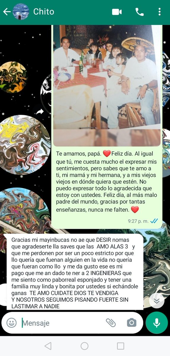 Ari_Vick's tweet image. Te amo muchísimo, papá, el hombre más gruñón que he conocido, pero el más responsable, el más valiente, no me cabe tanto para describir todo lo bueno que aprendí de él. ❤️‍🩹
Enseñándome que todo se puede. 
Gracias totales, pa', siempre te voy a amar. ❤️‍🩹
